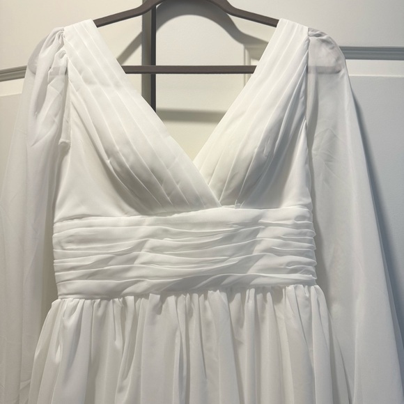 NWOT Boho White Long Sleeve Dress - Picture 3 of 5